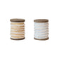 Cotton Ribbon on Wood Spool with Metallic Threads (Multiple Color Options)