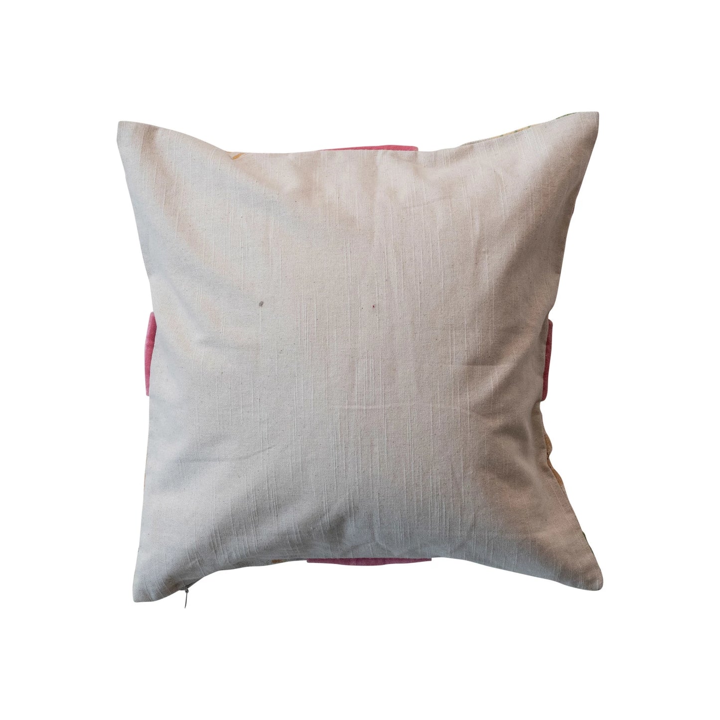 16" Cotton Printed Pillow with Bow