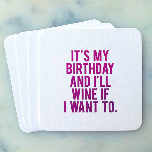 Paper Coasters: It's My Birthday