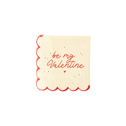 Scalloped Cocktail Napkins: Be My Valentine