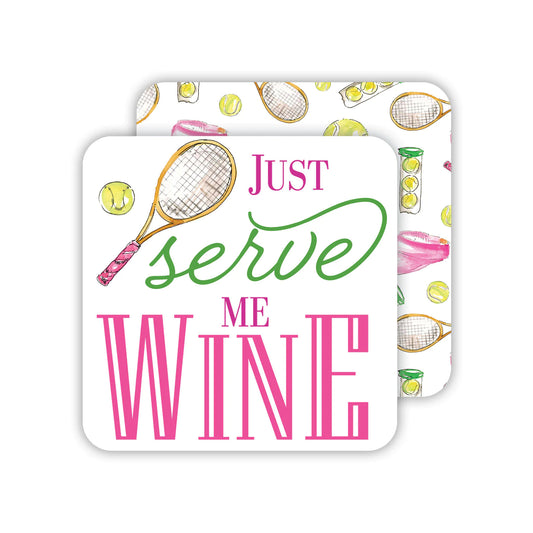 Paper Coasters: Just Serve Me Wine