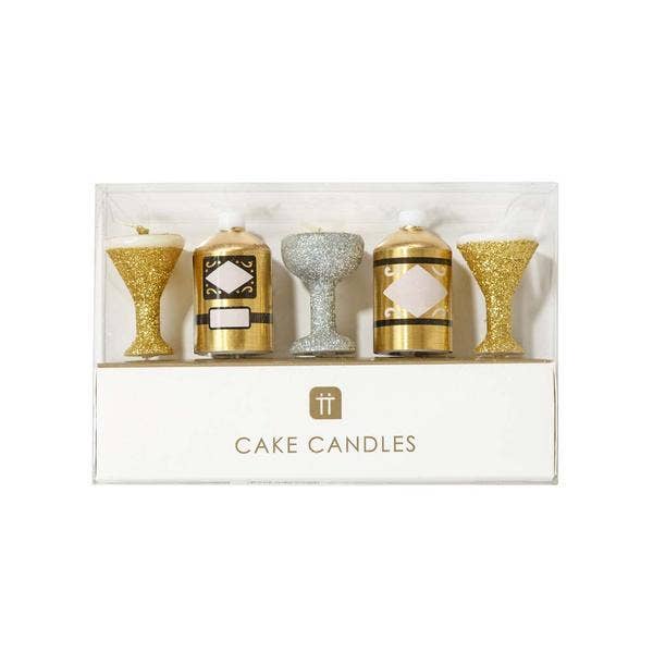 Talking Tables - Gold Cake Candles for New Years - 5 Pack