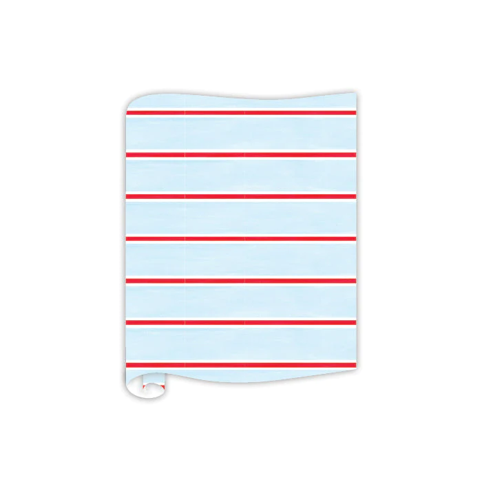 Table Runner: Blue, White, and Red Stripe Pattern