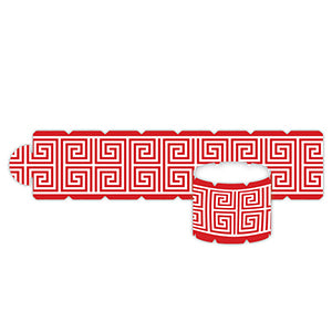 Paper Napkin Rings: Red Greek Key Pattern