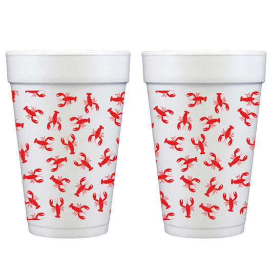 Two Funny Girls Styrofoam Cup 10 Pack Sleeve: Crawfish Boil