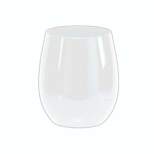 12 Oz. Plastic Wine Glasses: White