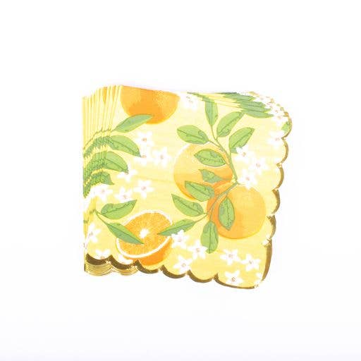 8 Oak Lane Paper Beverage Napkins: Orange Grove