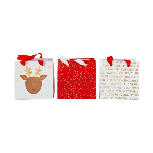 Mini Gift Bag Set of 6: Reindeer