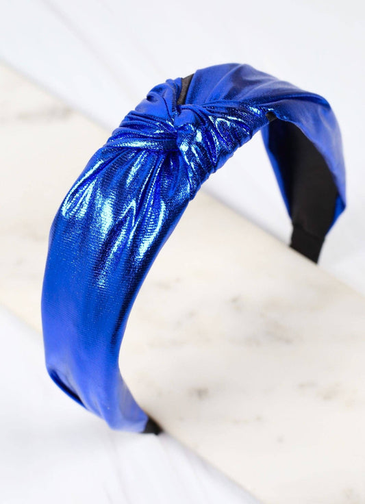 Evie Knot Headband: Metallic Royal