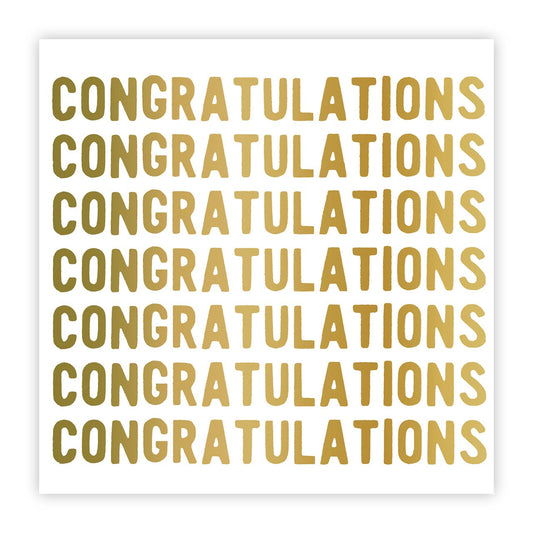 Beverage Napkins: Gold Foil Congratulations