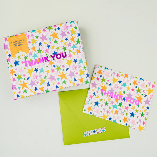 Boxed Note Cards: Thank You (Star Print)