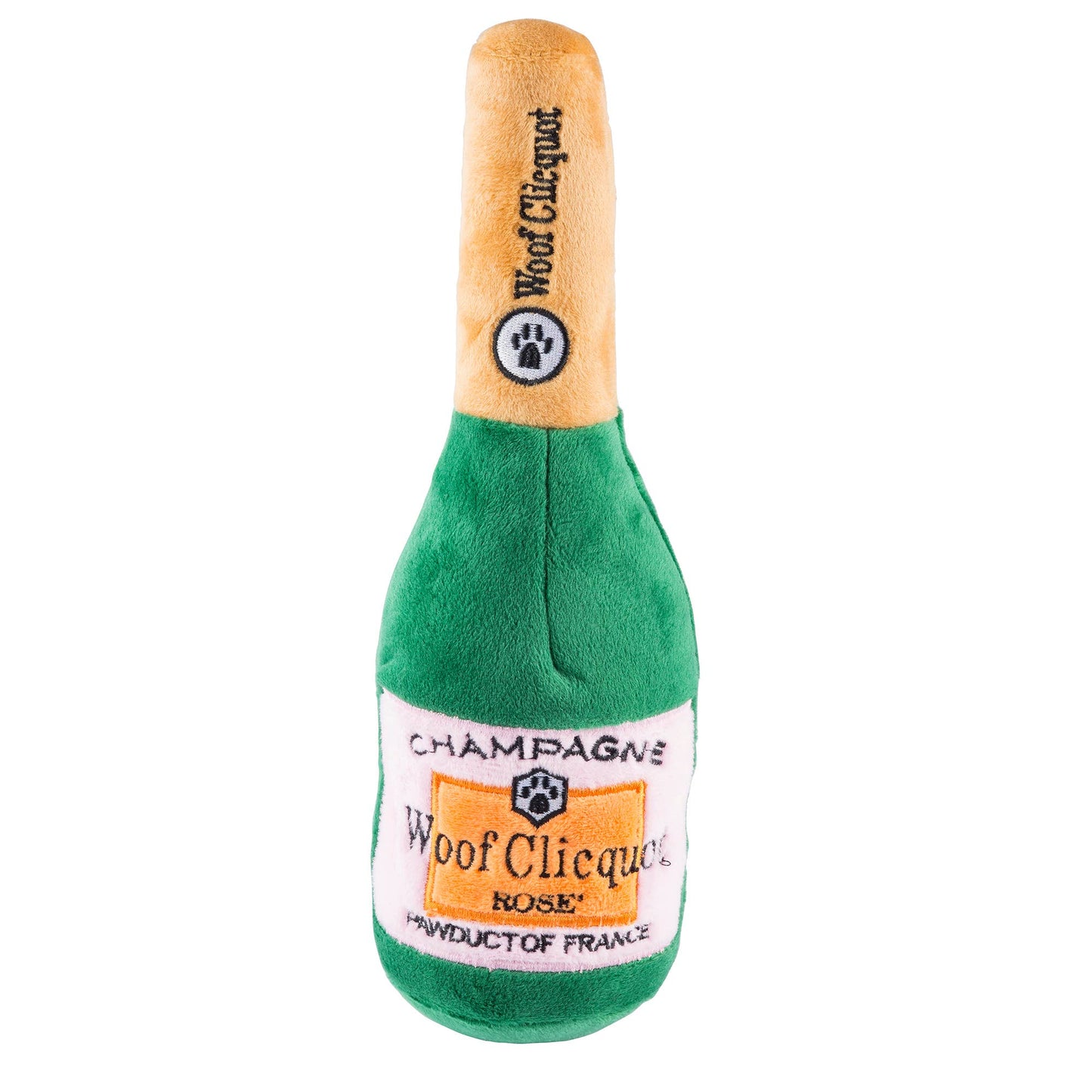 Woof Clicquot Rose' Champagne Bottle Dog Toy: Extra Large