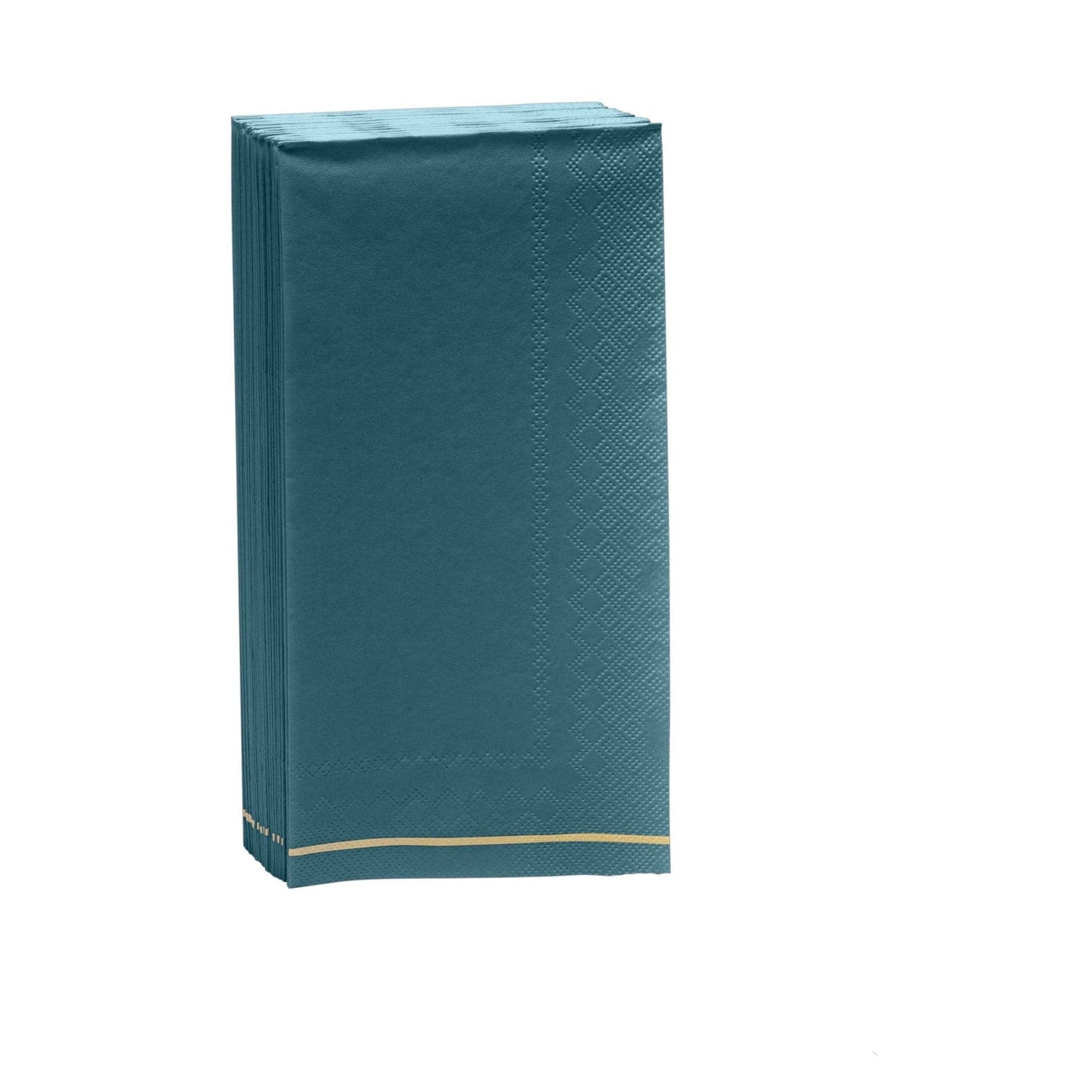 Luxe Party Guest Napkins: Teal with Gold Stripe