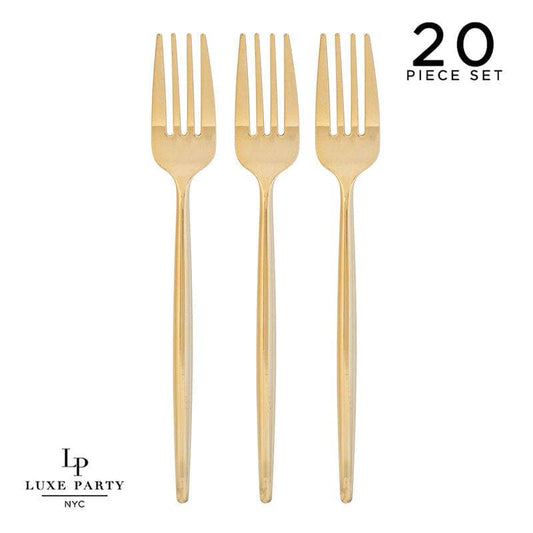 Matrix Collection Gold Plastic Forks (20 Pieces)