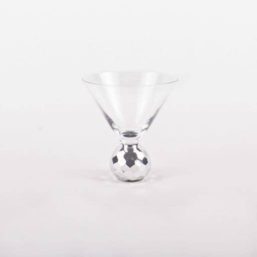 Hammered Martini Glass: Silver Disco