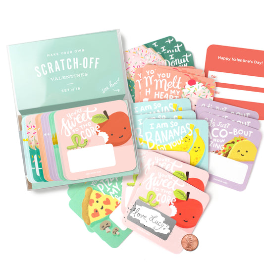 Inklings Paperie Scratch-off Valentines Set: Snack Pack