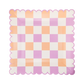 Retro Spring Check Scalloped Square Paper Plates