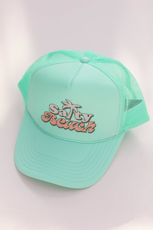 Salty Beach Summer Trucker Hat: Seafoam Green