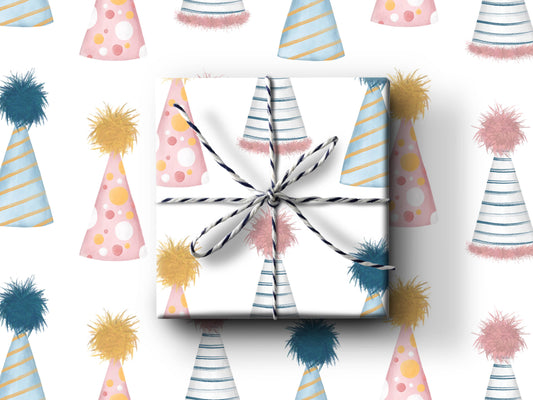 Wrapping Paper Sheets: Party Hats
