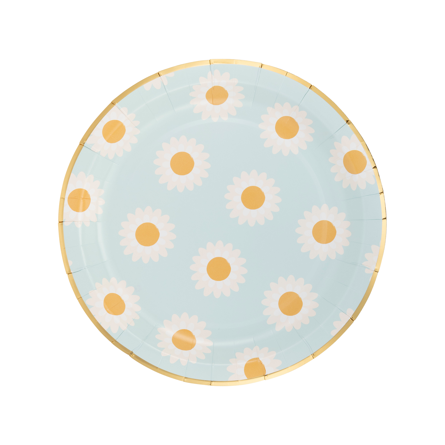 9" Round Paper Plates: Daisies