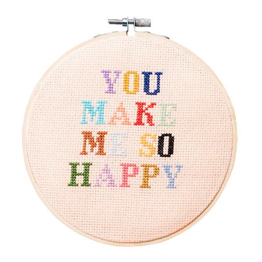 Cotton Clara Cross Stitch Kit: You Make Me So Happy
