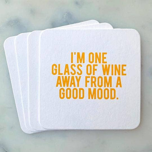 Paper Coasters: One Glass of Wine