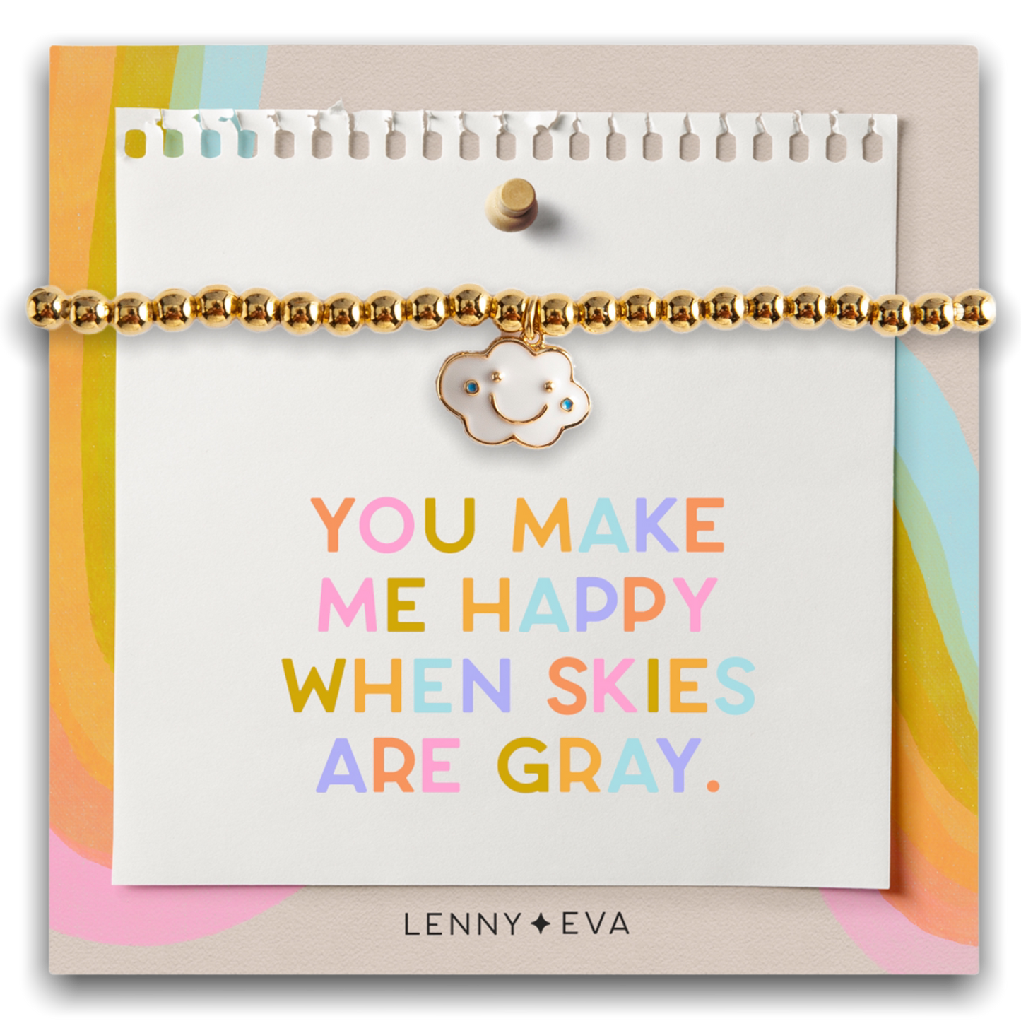 Lenny & Eva Friendship Bracelet: Cloud - Rainbow