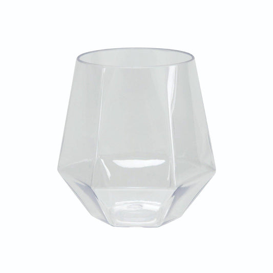 12 Oz. Plastic HEX Wine Goblets: Clear