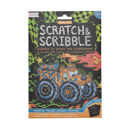 Mini Scratch & Scribble Art Kit: Monster Trucks