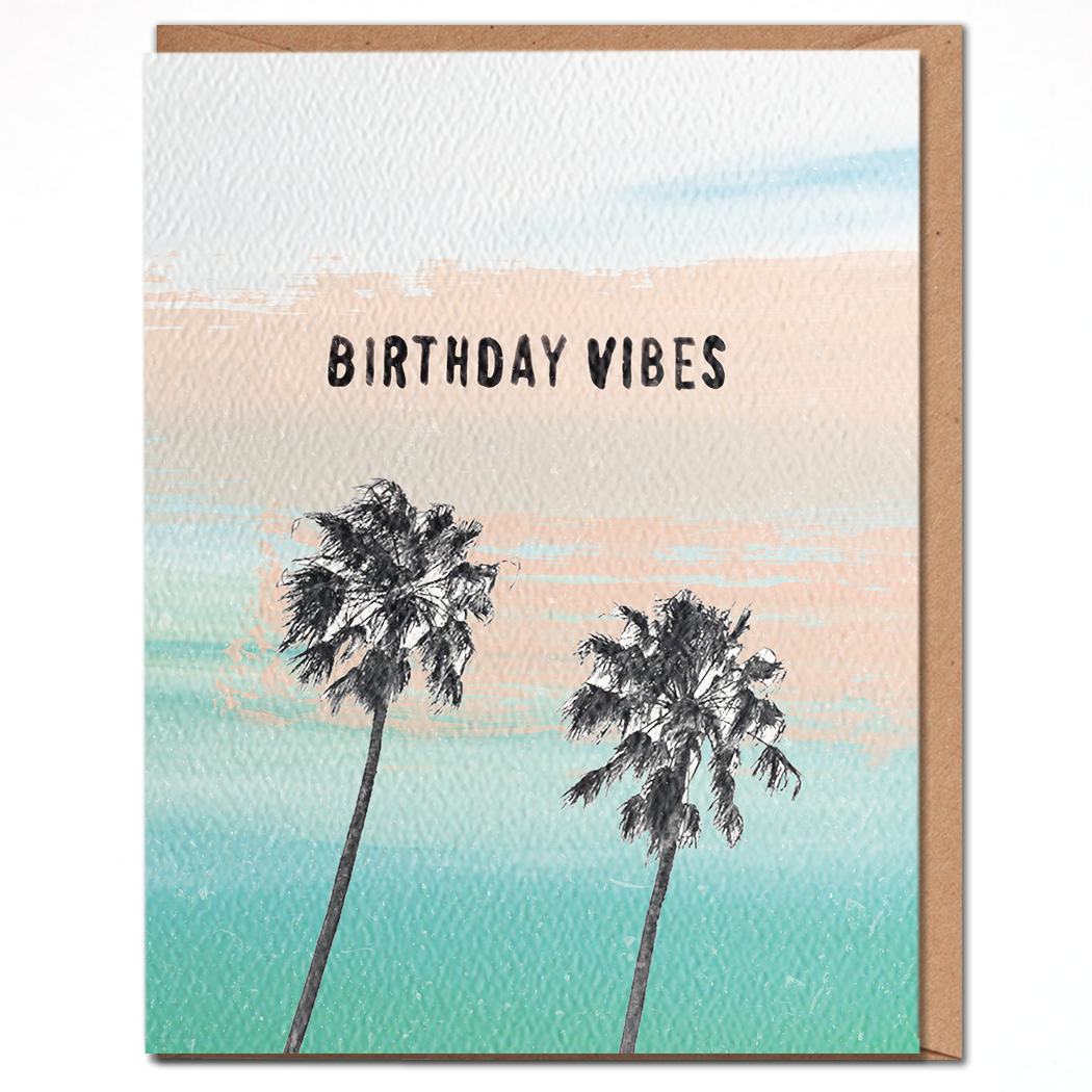 Greeting Card: Birthday Vibes - Palm Tree