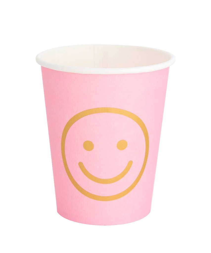 Oh Happy Day Party Shop 8oz Cup: Blush Smiley Face