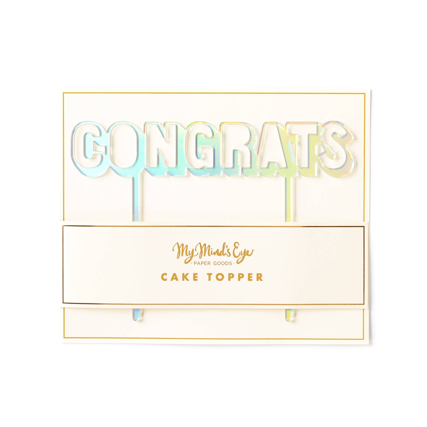 Holographic Cake Topper: Congrats