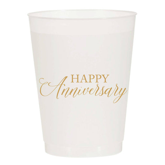 Set of 10 Reusable Cups: Happy Anniversary