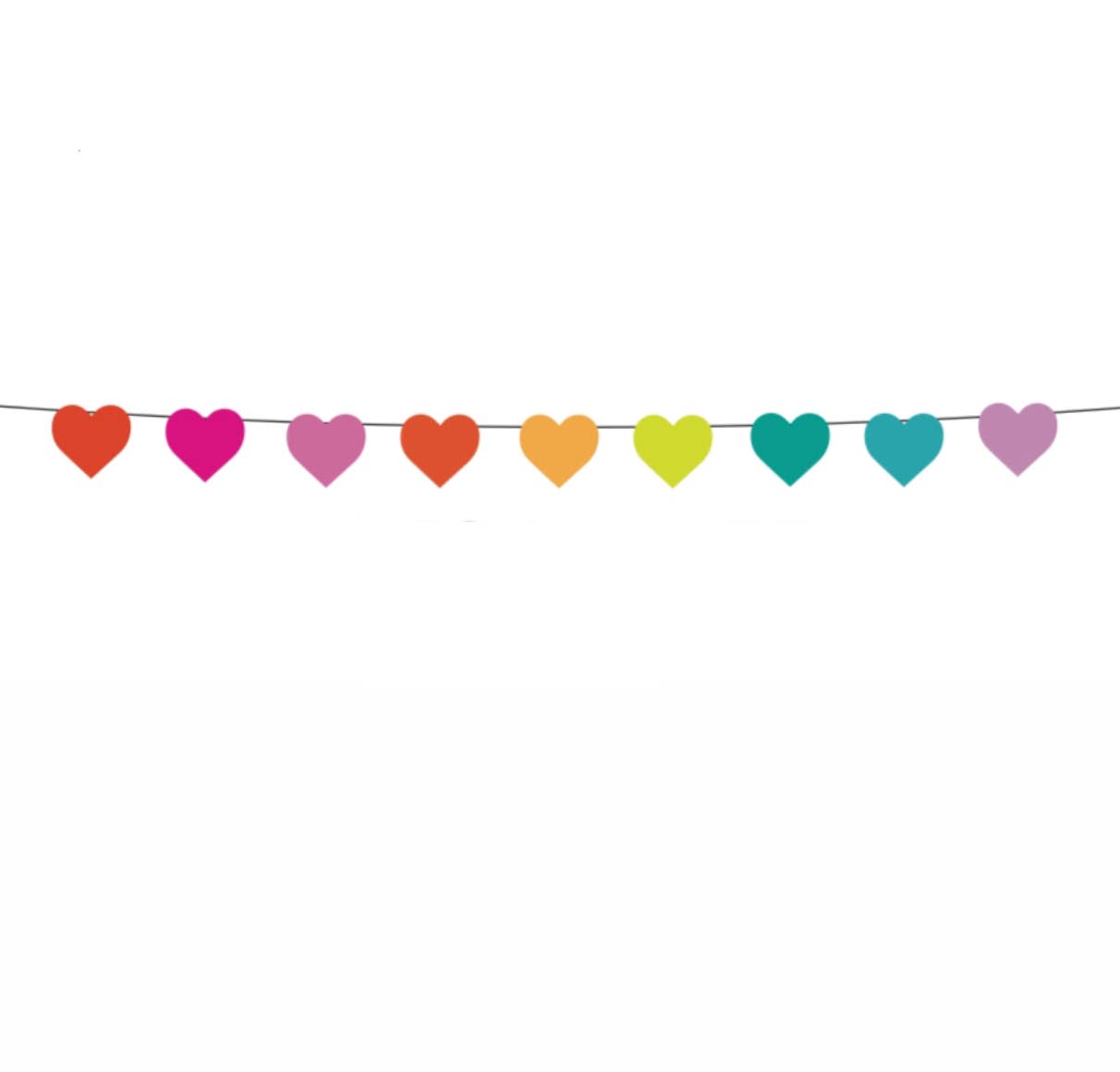 Felt Garland: Rainbow Hearts
