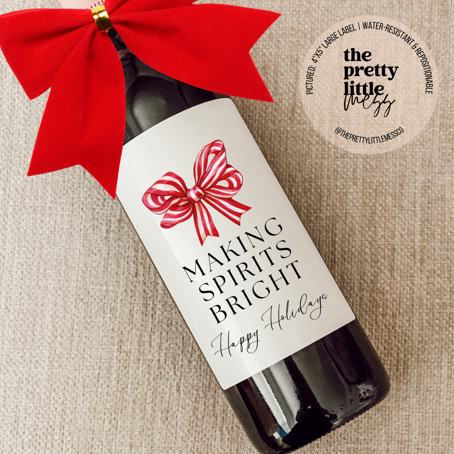 Bottle Labels: Making Spirits Bright (Multiple Sizes)