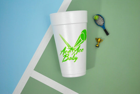 Gatherings by Curated Paperie Styrofoam Cups: Ace Ace Baby Tennis