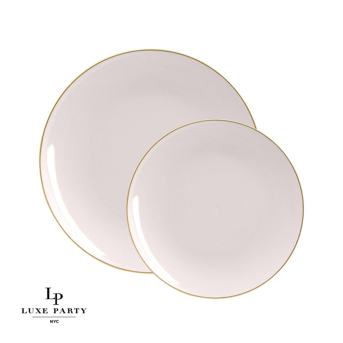 Plastic Appetizer Plates: Linen • Gold