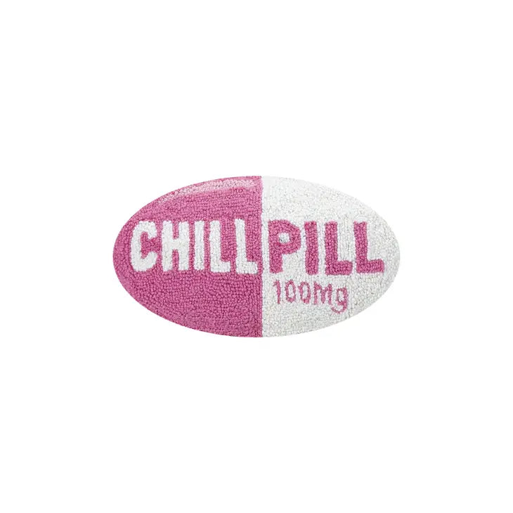 Chill Pill Hook Pillow: Hot Pink