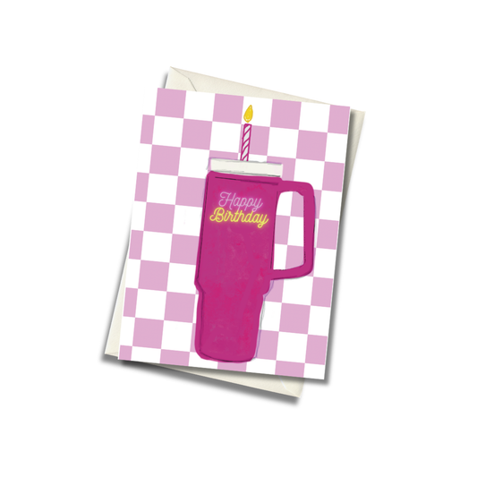 Stanley Cup Happy Birthday with Candle Greeting Card