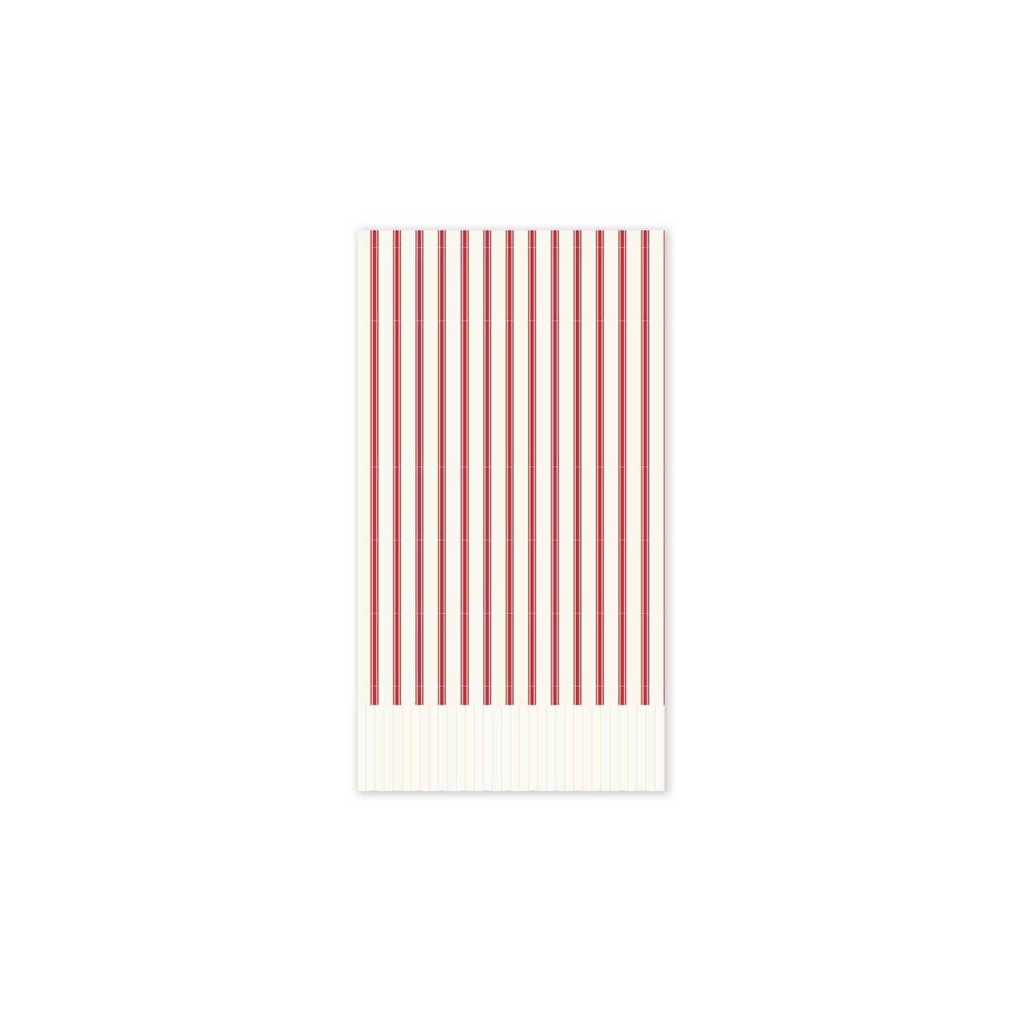 Fringed Guest Napkins: Believe - Red Ticking Stripe