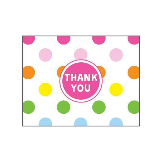 Donovan Designs Foldover Notecards: Thank You with Polka Dots