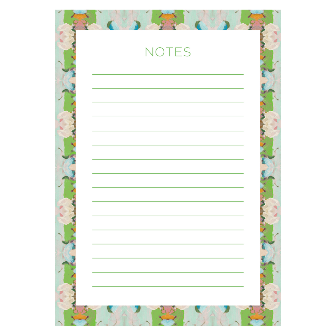 Lined Notepad: Monet's Garden Green