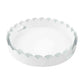 Nested Scalloped Metal Trays: White