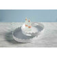 Nested Scalloped Metal Trays: White