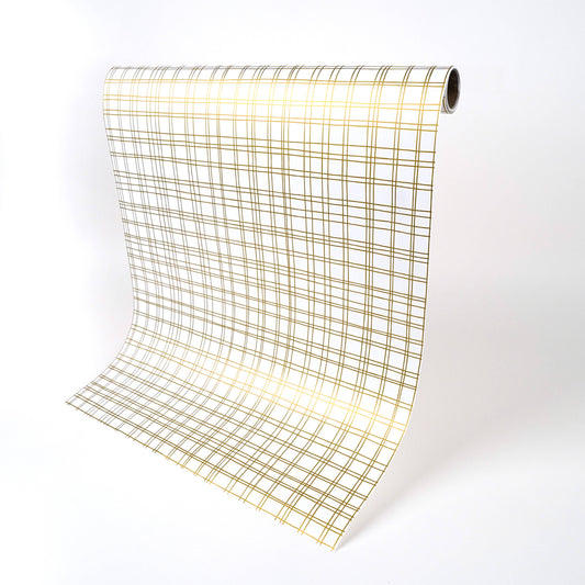 Paper Table Runner: Gold Plaid