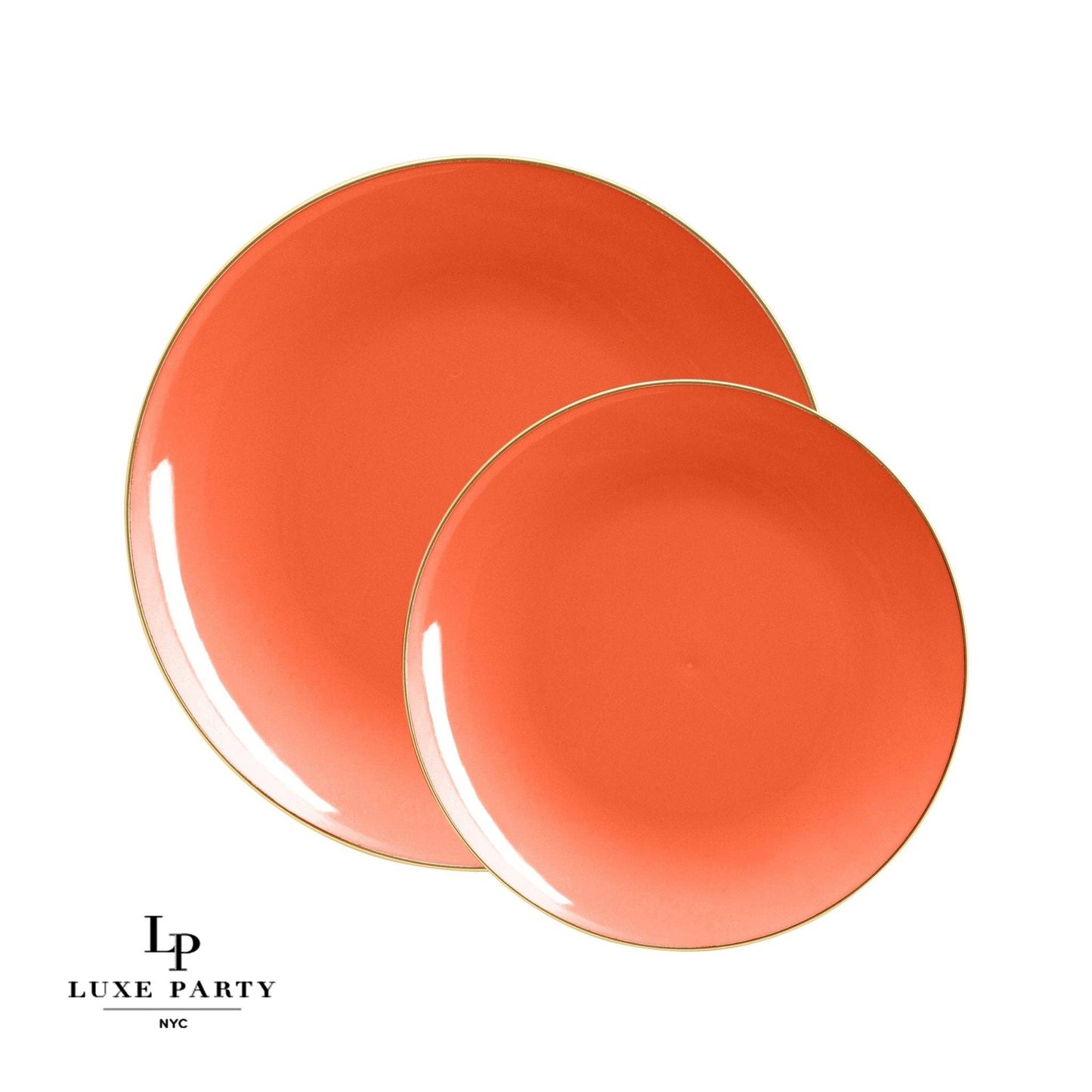 Plastic Side Plates: Orange • Gold