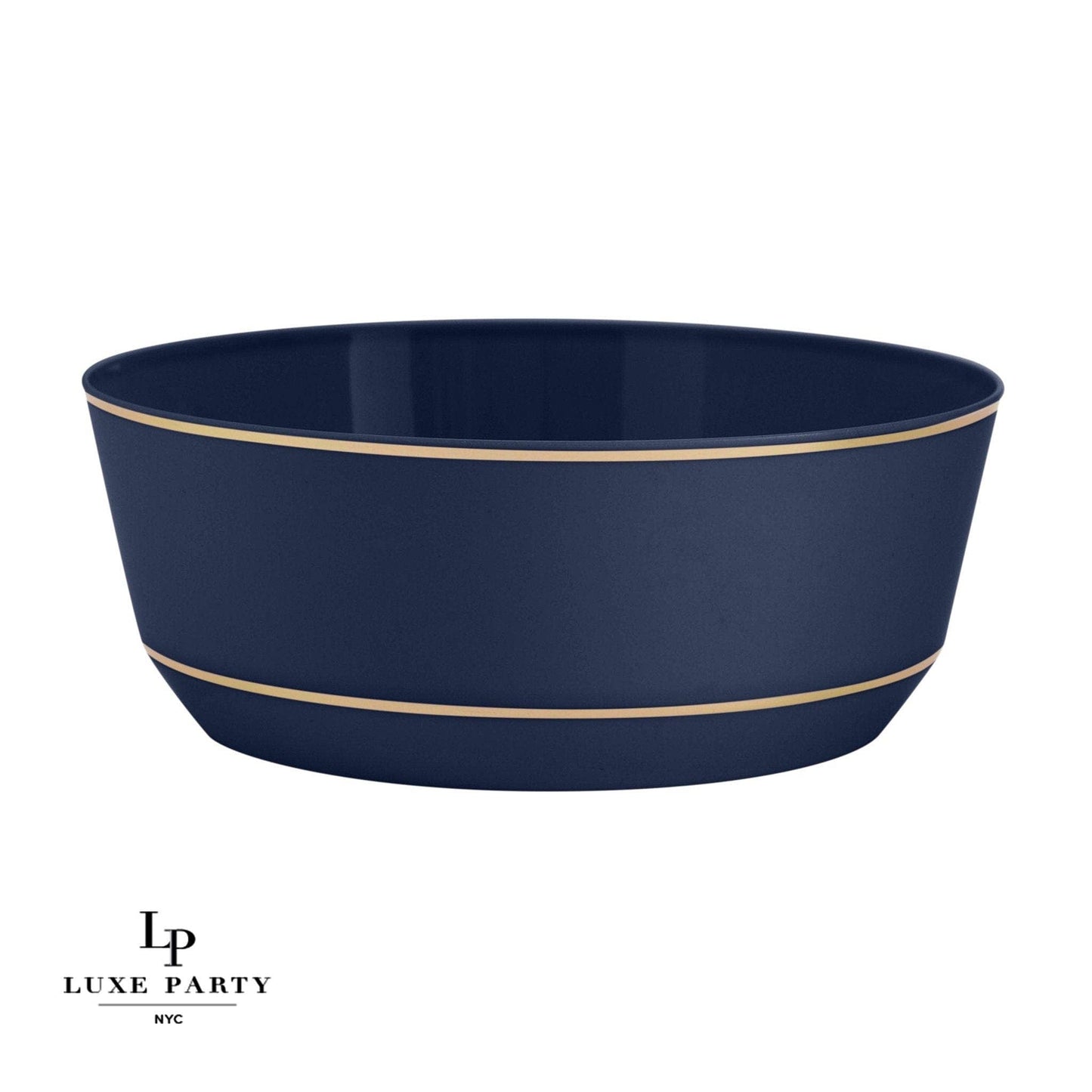 Luxe Party 14 Oz. Plastic Bowls: Navy • Gold