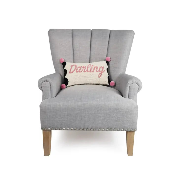 Darling Hook Pillow with Pom Poms