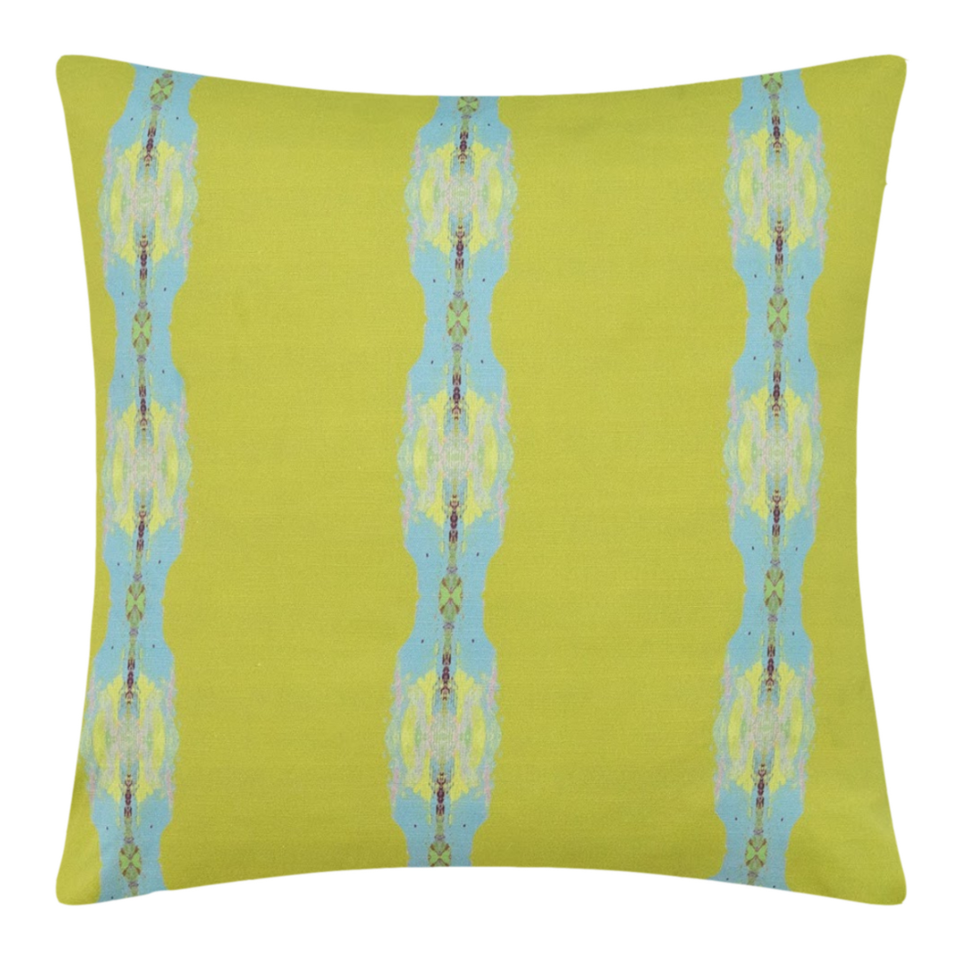 Laura Park Designs 22x22 Pillow: Provence Chartreuse Stripe