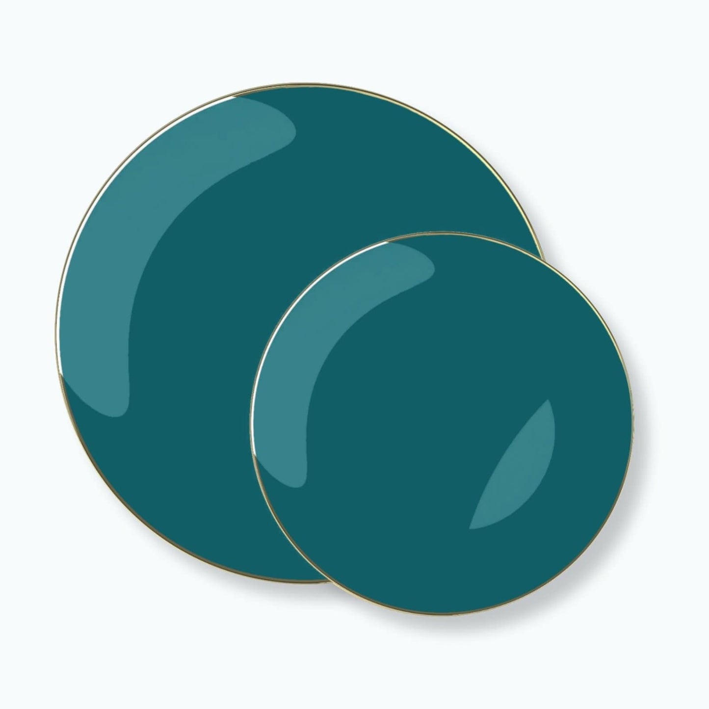Luxe Party Plastic Salad Plates: Teal • Gold